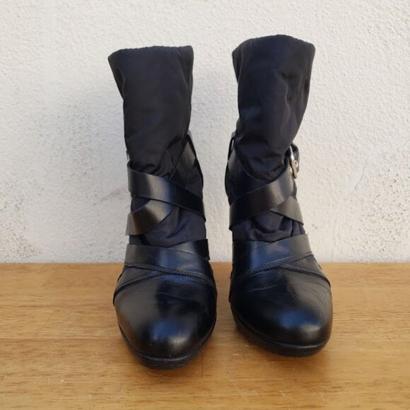 Stuart Weitzman Y2K Nylon WindUp Ankle Boots - Picture 3 of 9